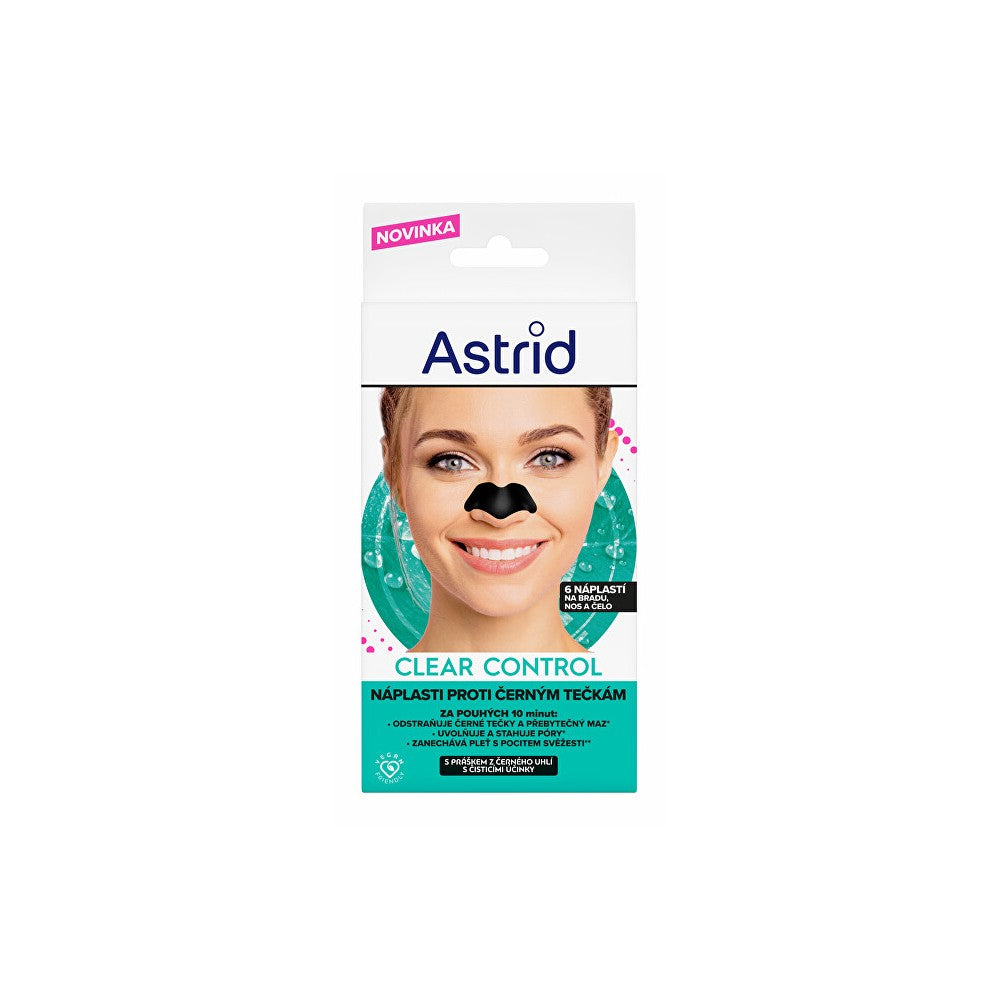 Astrid Clear Control 6 kpl mustapäiden kasvojenpuhdistuslappuja