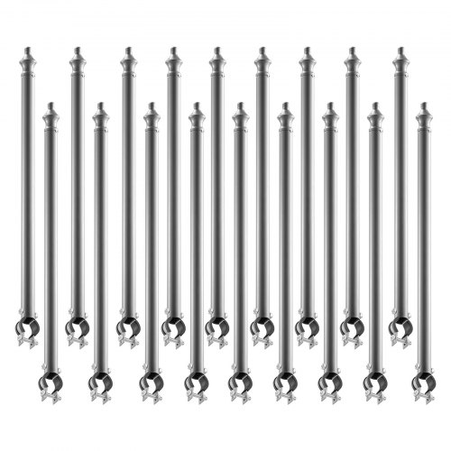 VEVOR Chain Link Fence Extensions, 18 Packs 695 mm Extension Height, Galvanized Post Extender for 32 to 38 mm Top of Fence, U Bracket, Barbed Wire Extend Arm for Privacy, Prevent Dogs Jumping Out