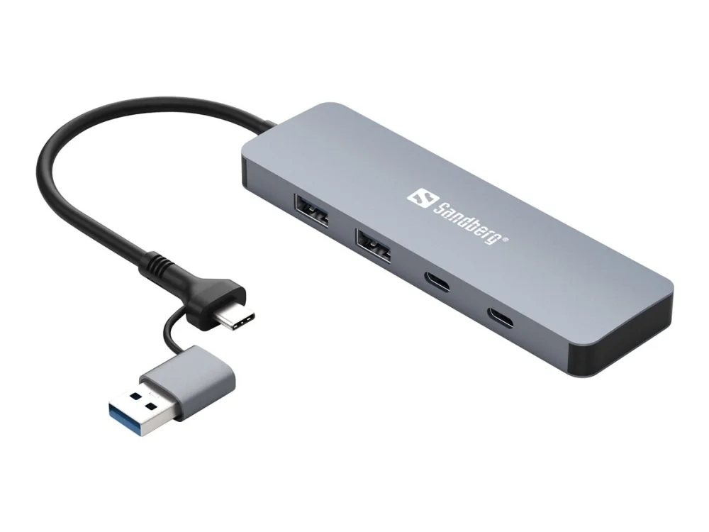 Sandberg - Keskitin - USB-C/A - 2 x SuperSpeed USB 3.0 + 2 x USB-C - pöytätietokoneet