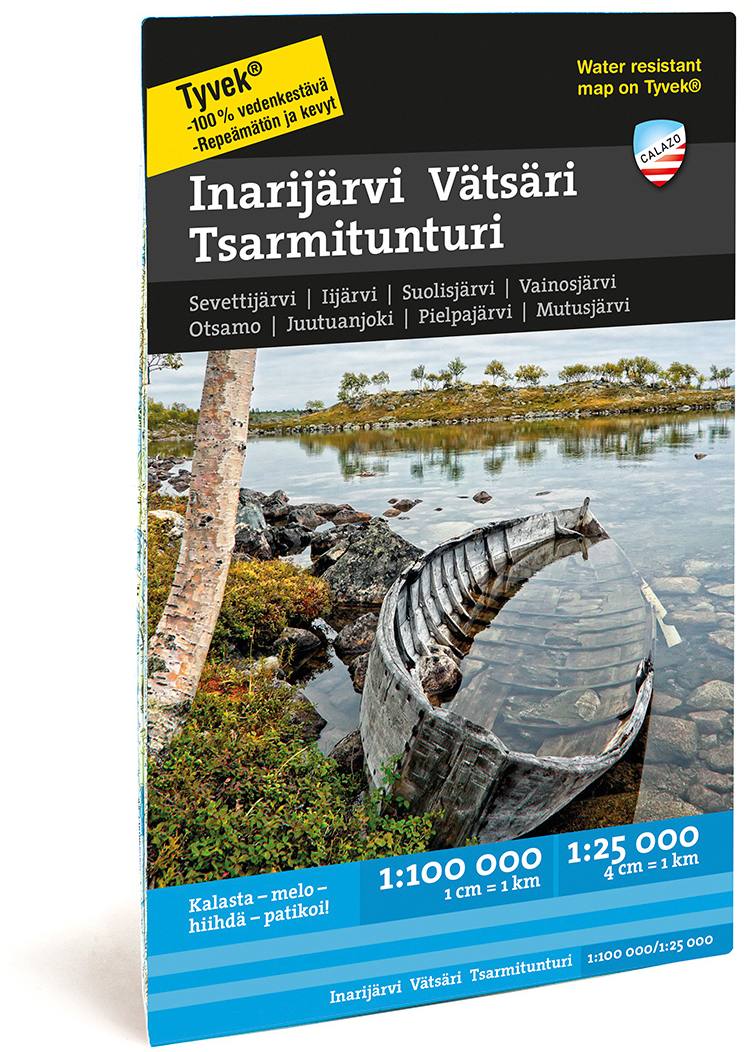 Calazo Inarijärvi Vätsäri Tsarmitunturi Tyvek retkeilykartta (suomi)