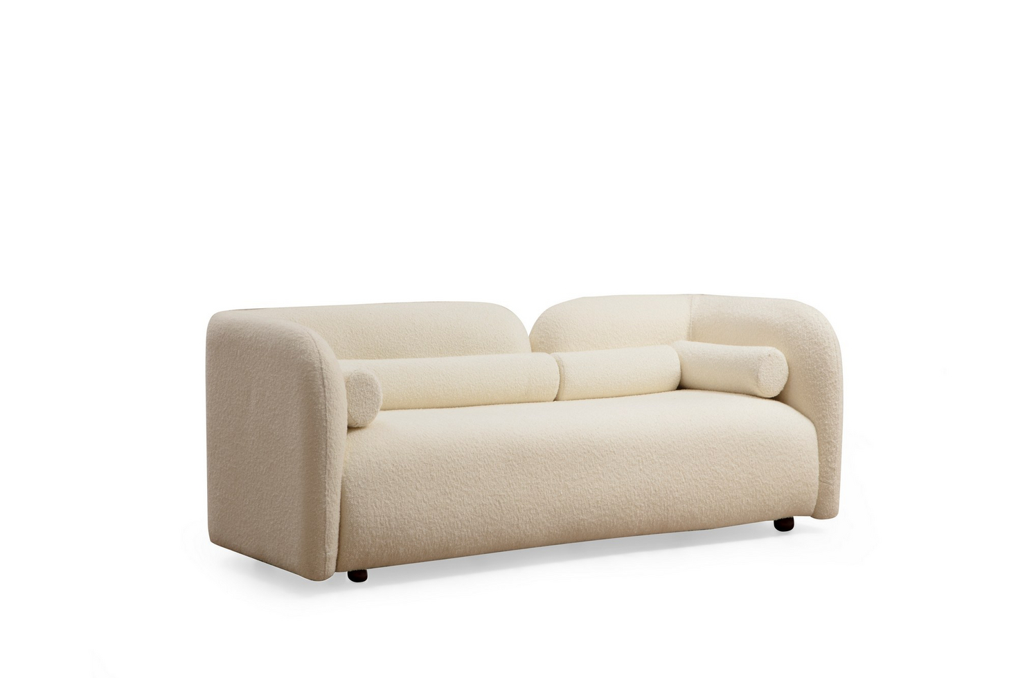 Norda Design Elegantti 2-paikkainen sohva, kerma, pyökkirunko, 190 cm | 100 % polyesteri, sisältää 2 tyynyä