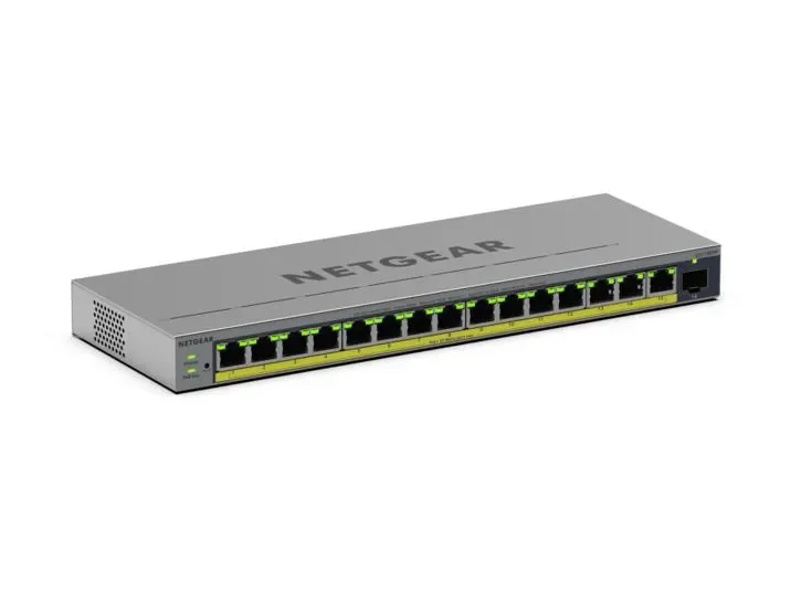 NETGEAR GS116EPP - 16-porttinen Gigabit Ethernet PoE+ -kytkin, Harmaa