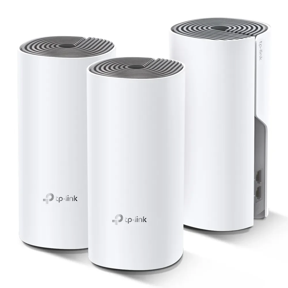 TP-Link Deco E4 (3-pack), Valkoinen, Harmaa, Sisäinen, Verkkojärjestelmä, LAN, WLAN, Kaksitaajuus (2,4 GHz/5 GHz), Wi-Fi 5 (802.11ac)