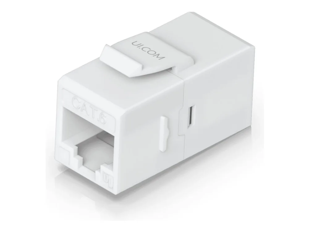 Ubiquiti UACC-Keystone-Coupler-C6, Tasainen, Valkoinen, RJ-45, RJ-45, Naaras, Naaras