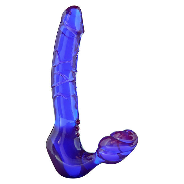 Tupladildo Tärinällä - Ilman Valjaita, Sininen - ToyJoy