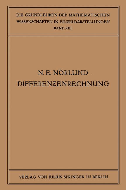 Vorlesungen über Differenzenrechnung