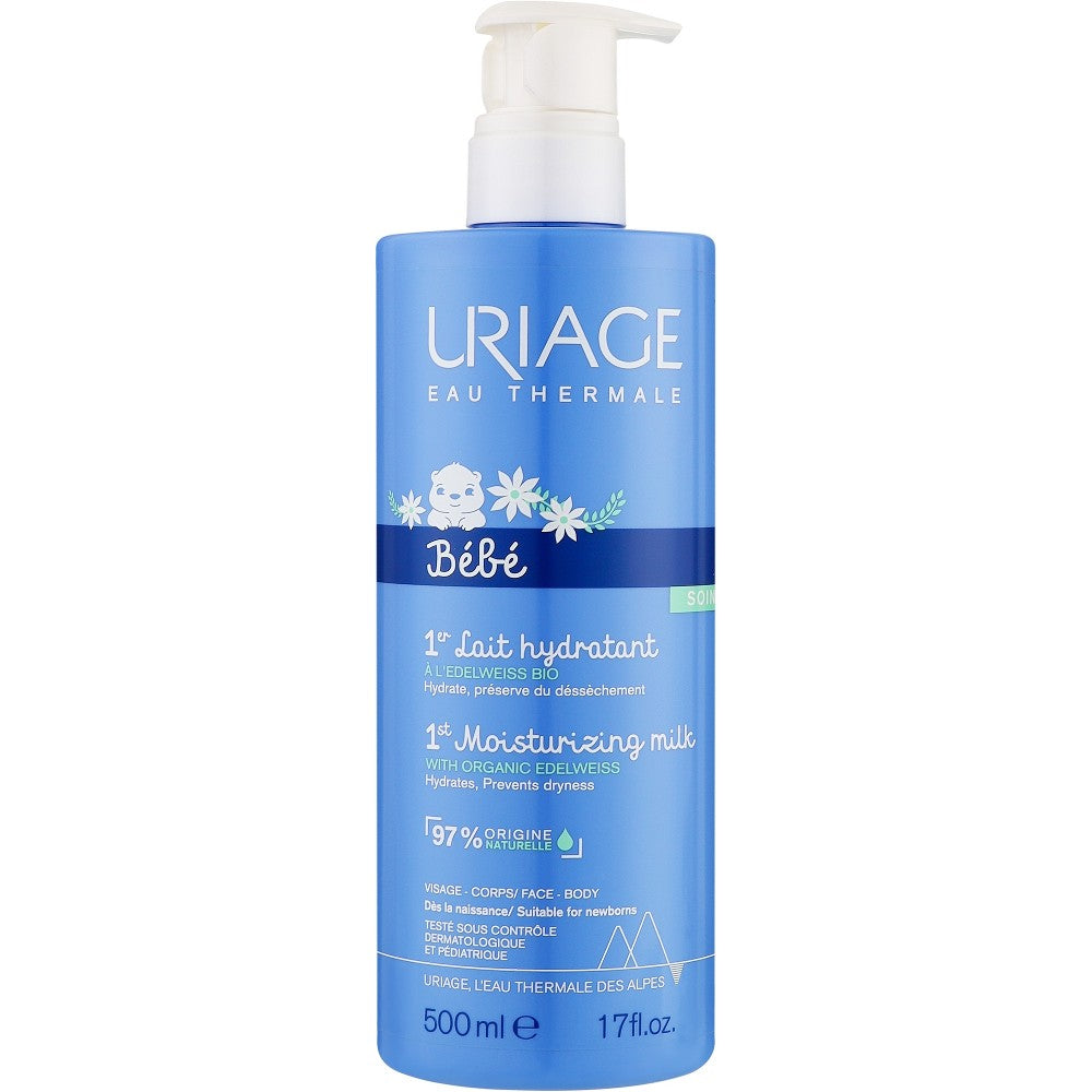 Uriage Bébé 1st Kosteuttava vartalo- ja kasvovoide vastasyntyneille syntymästä alkaen - 500ml