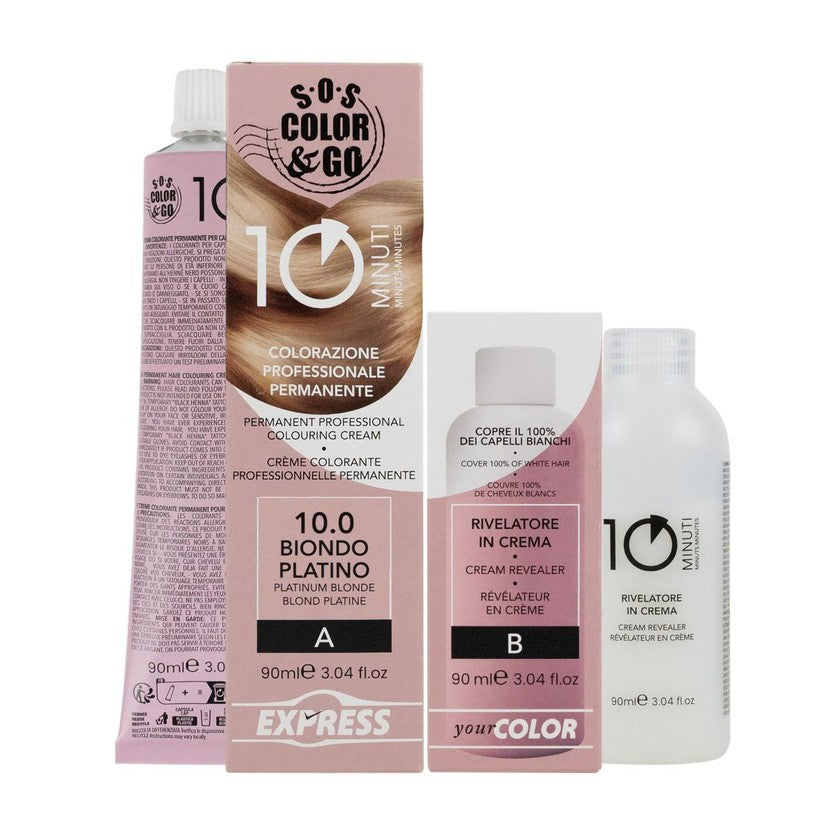 SOS color & go 10 minuuttia 10.0 värjäys 10min duo setti 90 + 90 ml sarja