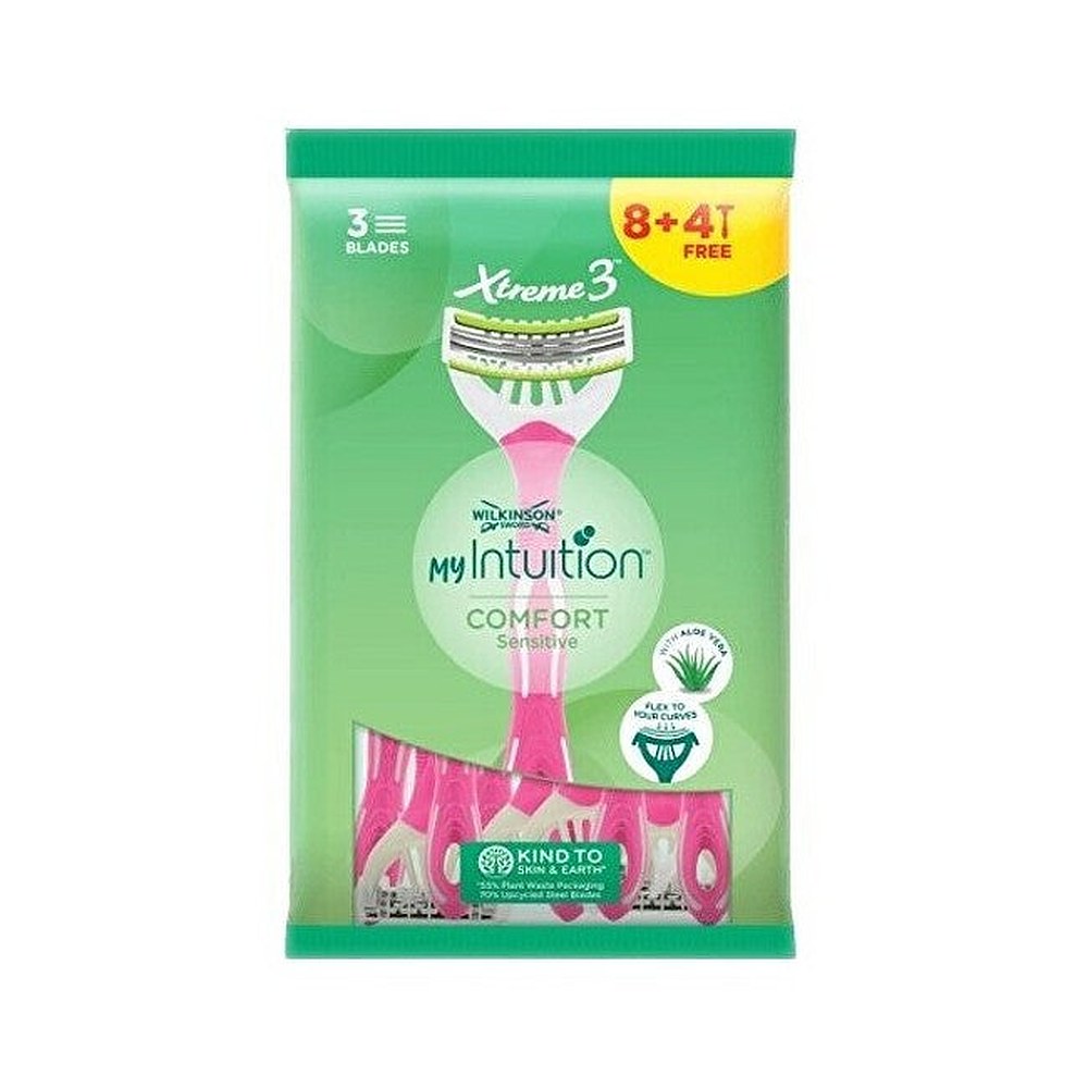 Wilkinson sword My Intuition Comfort Sensitiv e 8 + 4 kertakäyttöinen partahöylä naisille