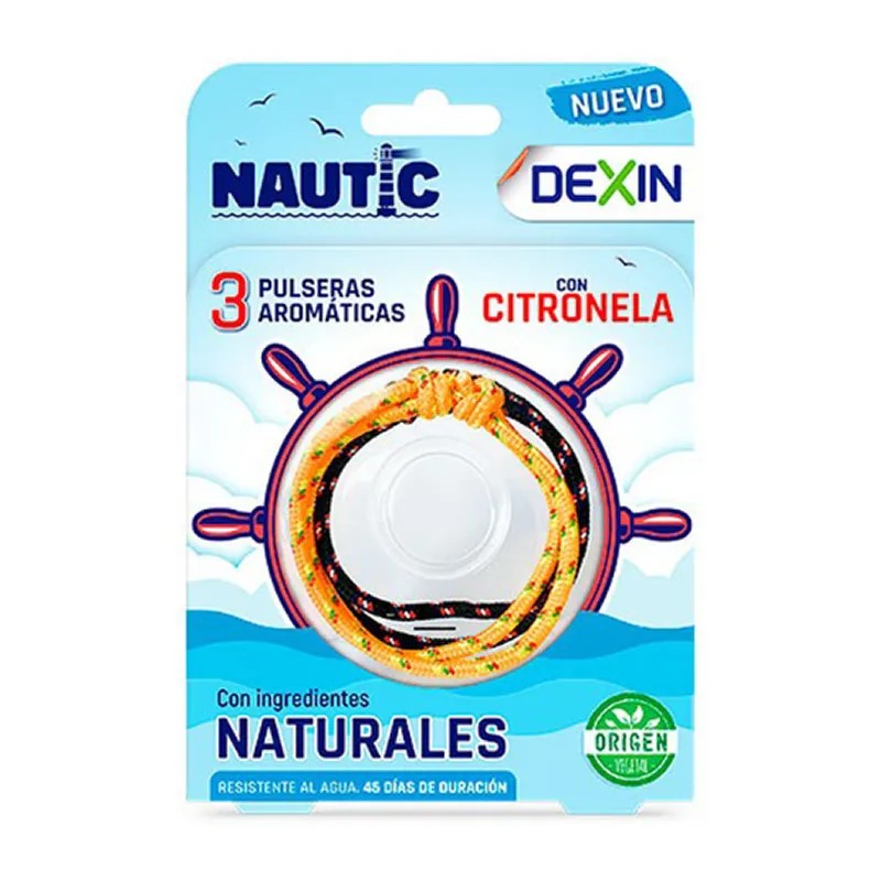 Dexin Nautical aromaattinen rannekoru Citronellalla 3 yksikköä