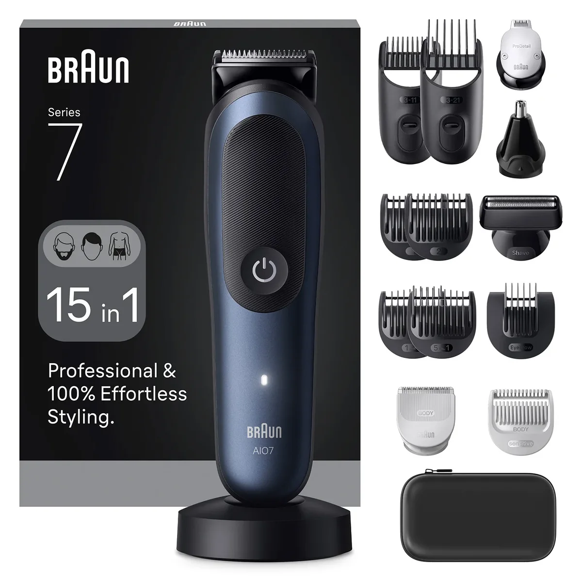 Braun All-in-One Series 7 AIO7580 - Trimmeri - johdoton - syvänsininen