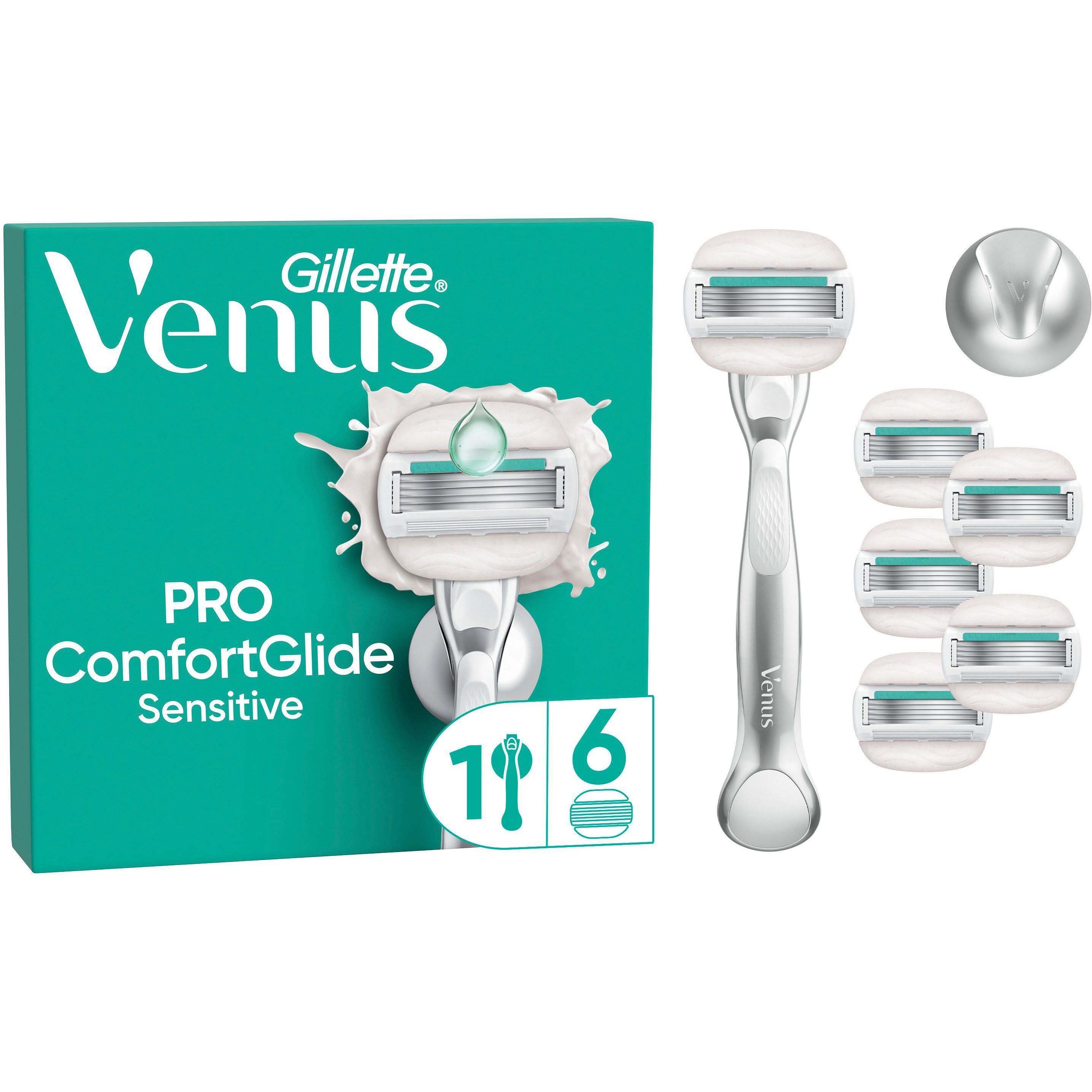Gillette-Venus Pro CG Sensitive Handle + 6 refills + 1 hook