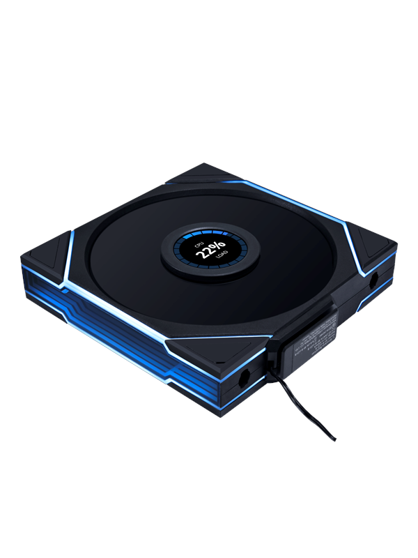 Lian Li UNI FAN TL-LCD Wireless Reverse 140 Black - Kotelotuuletin - 140mm - Musta RGB LED valolla - 30 dBA