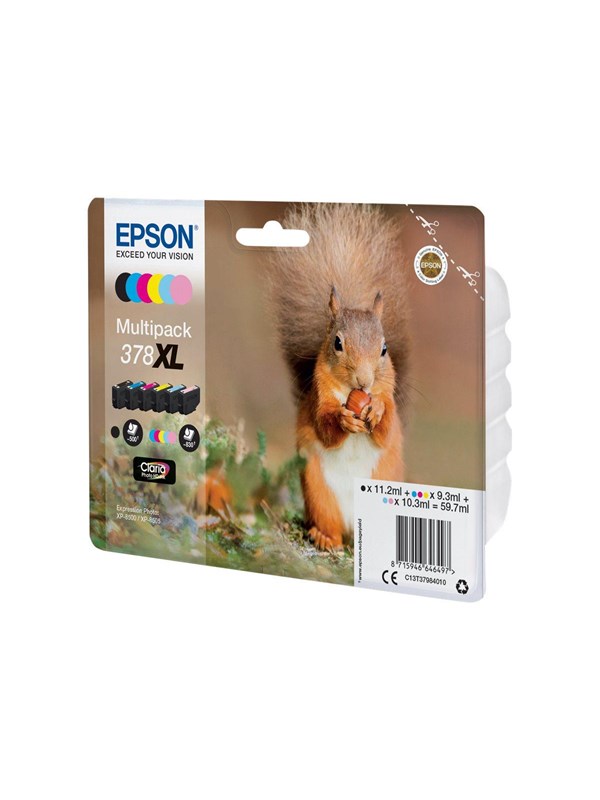 Epson 378XL-mustekasettipakkaus, monivärinen, 6 kpl