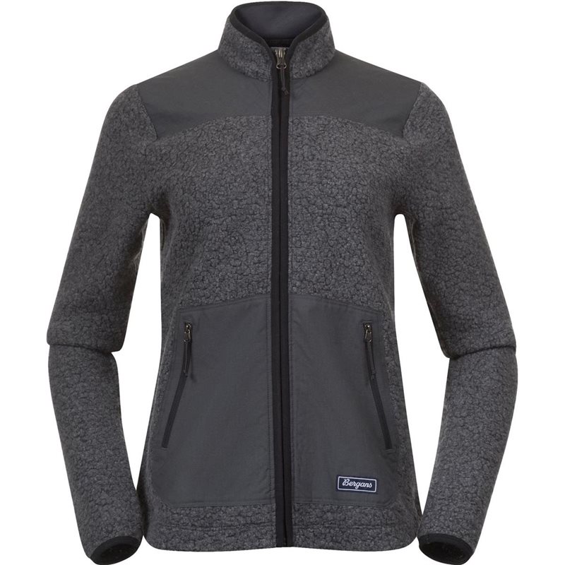 Bergans Nordmarka ReWool Pile Midlayer Jacket Women Solid Dark Grey/Dark Shadow Grey - S
