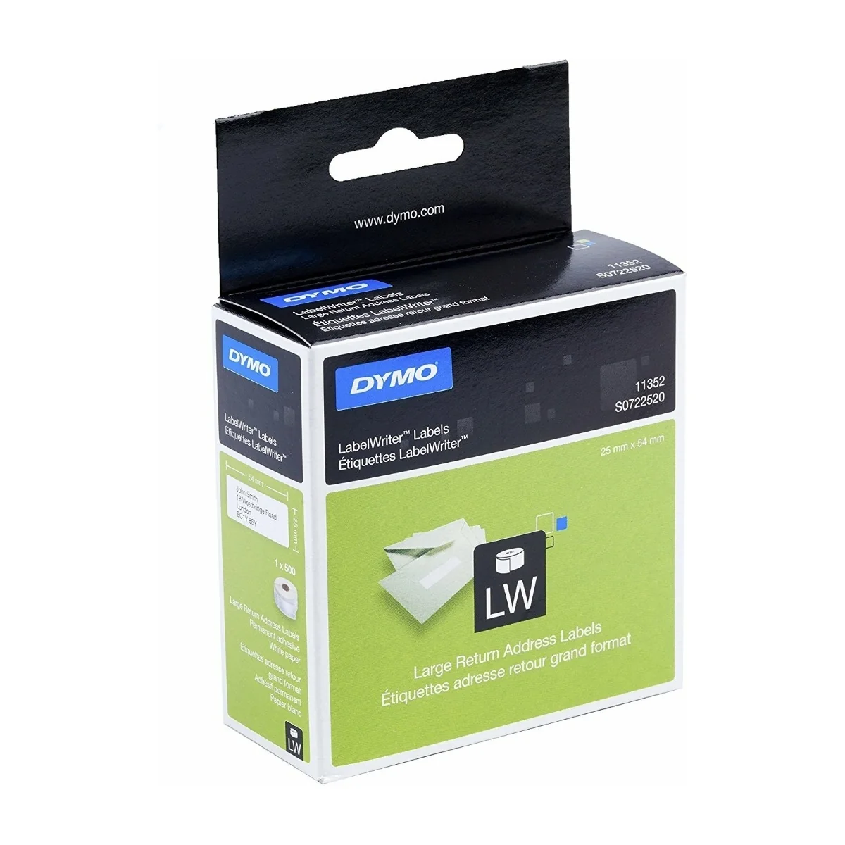 Label Return 25x54 perm white (500)