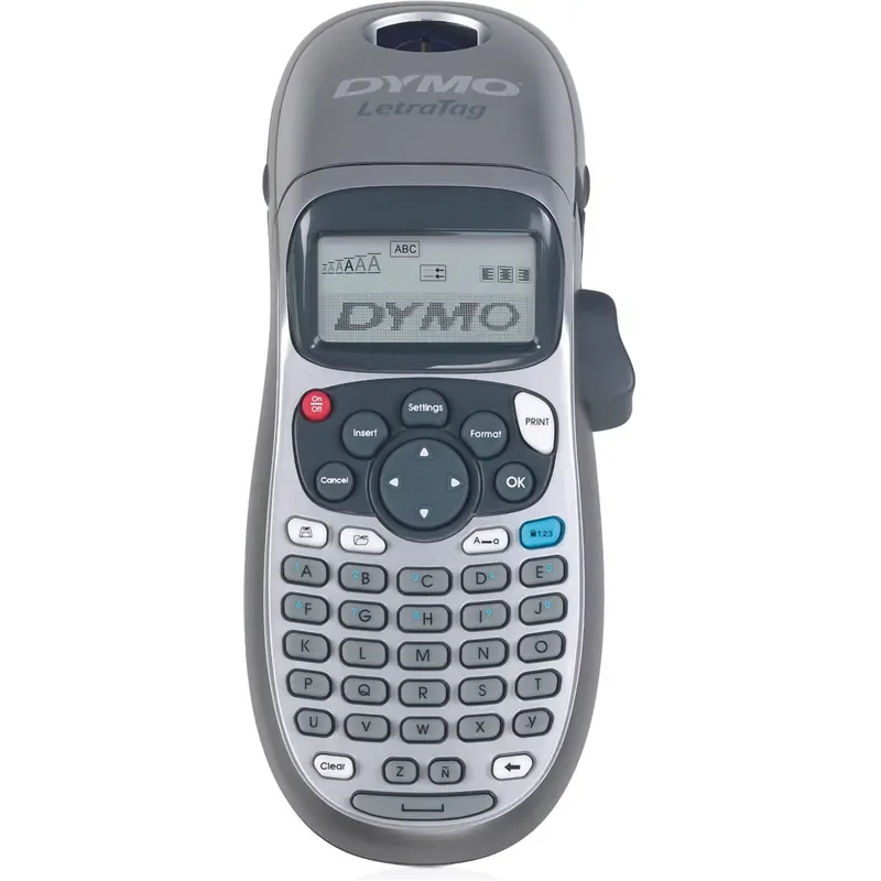 DYMO LetraTag LT-100H kädessä pidettävä tarrakirjoitin | ABC Keyboard Label Printer helppokäyttöisellä 13 merkin LCD-näytöllä | kotiin tai toimistoon | Mukana paristot | Hopea