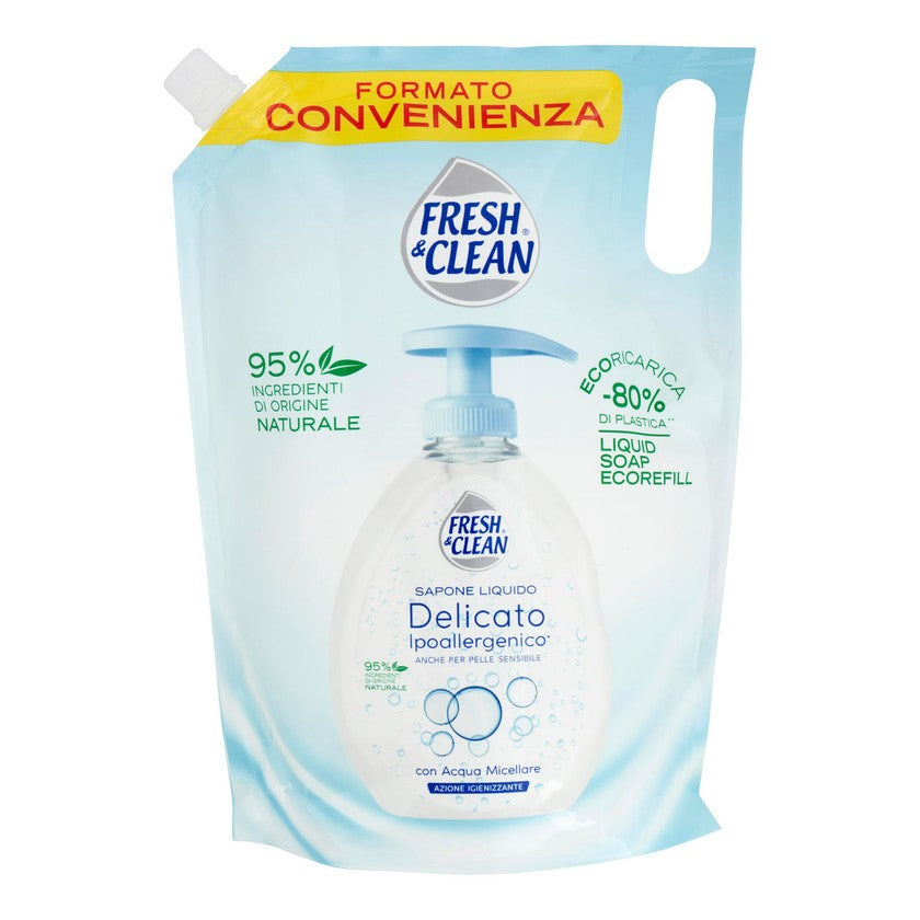 Fresh&Clean Fresh & Clean Hellävarainen nestesaippua, hypoallergeeninen, misellivedellä, täyttöpakkauksessa 1000 ml