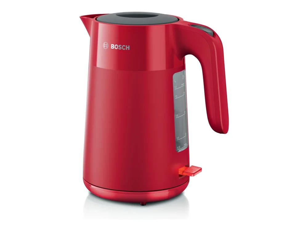Bosch TWK2M164, 1,7 L, 2400 W, musta, Harmaa, Punainen, Muovi, Veden tason ilmaisin, Ylikuumenemissuoja