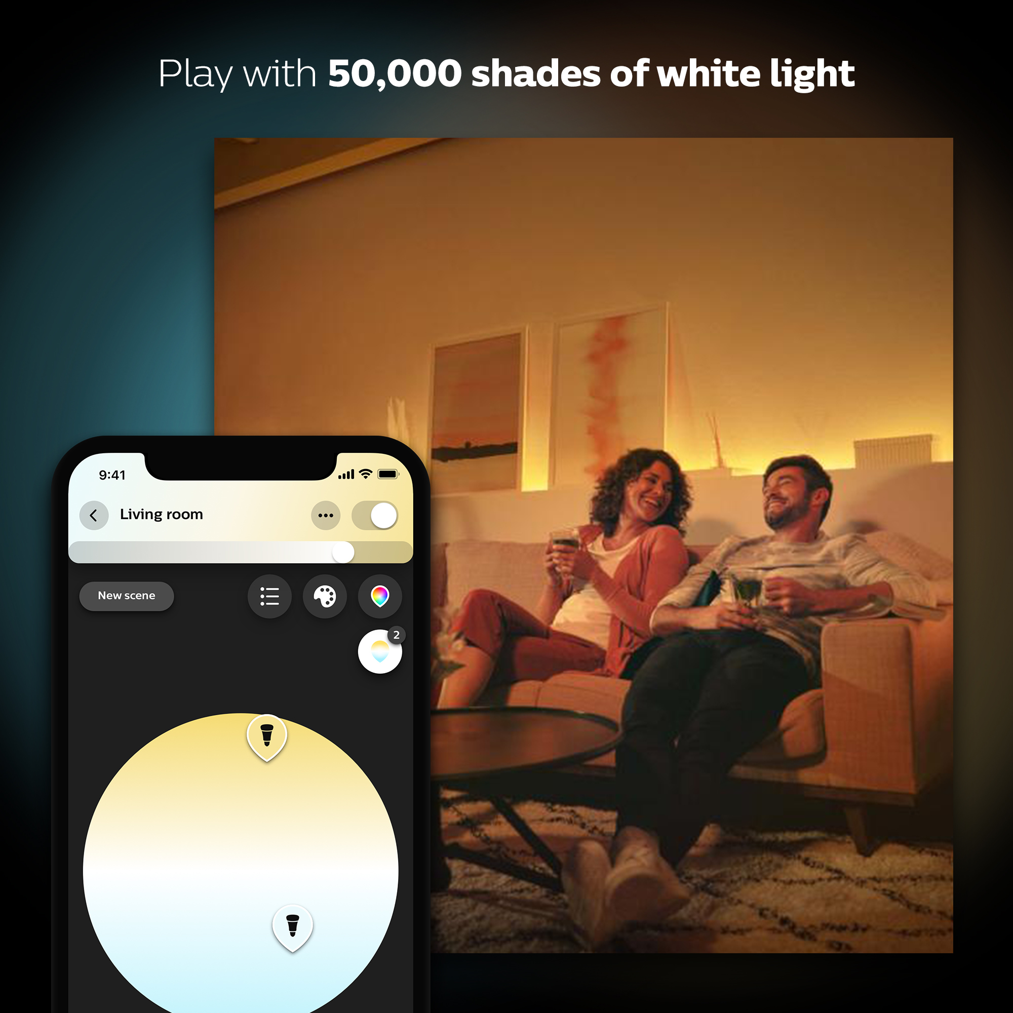 Philips Hue White Ambiance A60 - E27-älylamppu - 800 (2 Kpl)