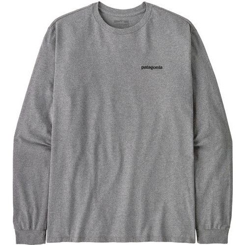 Patagonia M's L/S P-6 Logo Responsibili-Tee Gravel Heather - XXL