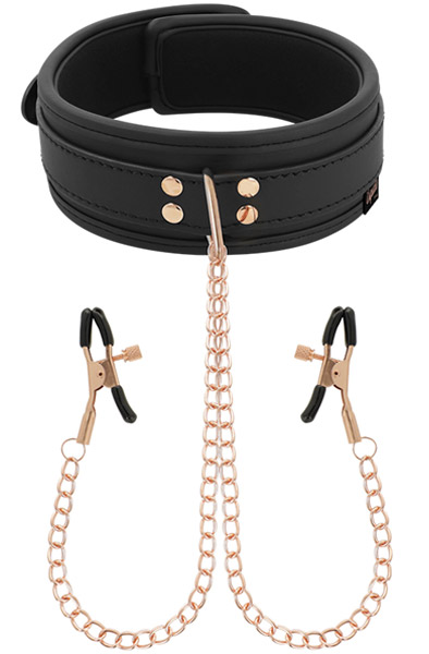 Coquette Fantasy Collar With Nipples Clamps Kaulapanta nänninipistimillä