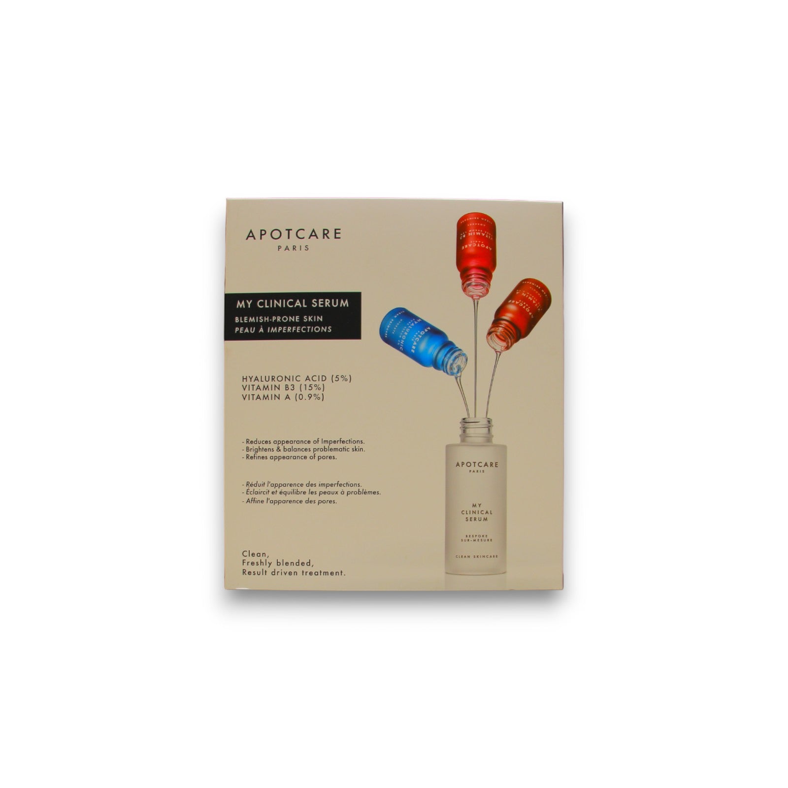 Apotcare My Clinical Serum Set 3x10ml B3-vitamiini Retinoidi A-vitamiini Hyaluronihappo Kasvohoito Ryppyjä vastaan, punoitusta vastaan, ikääntymistä v