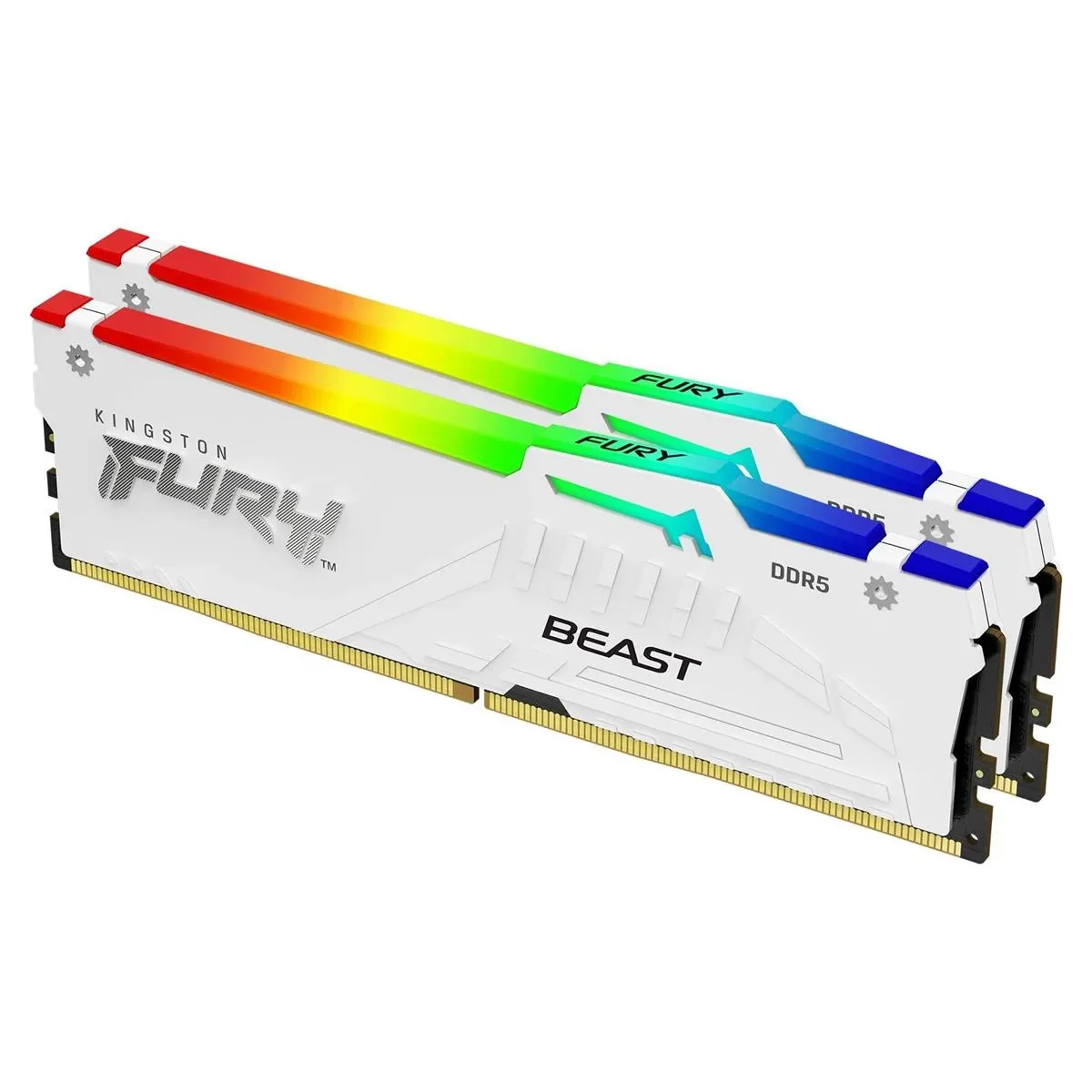 Kingston FURY Beast RGB 32 Gt (2 x 16 Gt) DDR5 6000 MHz, CL36 -muisti, valkoinen (EXPO)