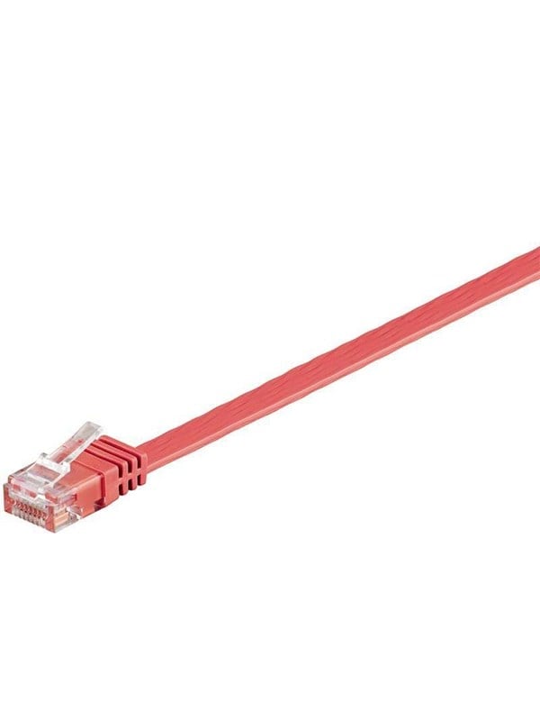 Goobay CAT 6 platt patchkabel, U/UTP, röd kopparledare (CU)