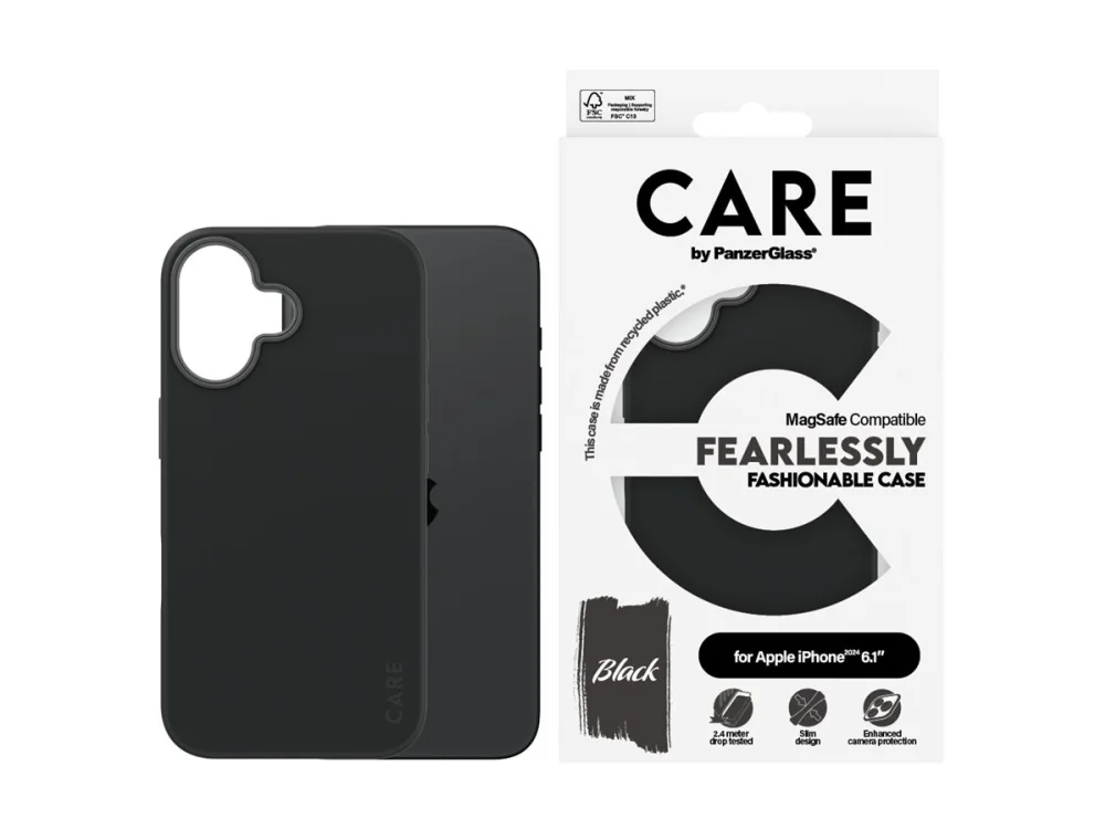 CARE by PanzerGlass Case Fashion Black MagSafe iPhone 16