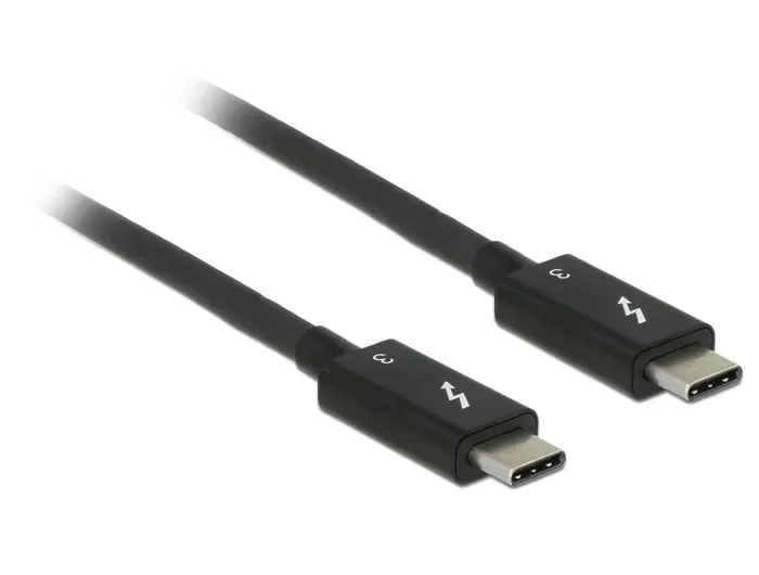 Delock Thunderbolt 3-cable 20gbps 2m Usb-c Usb-c Musta