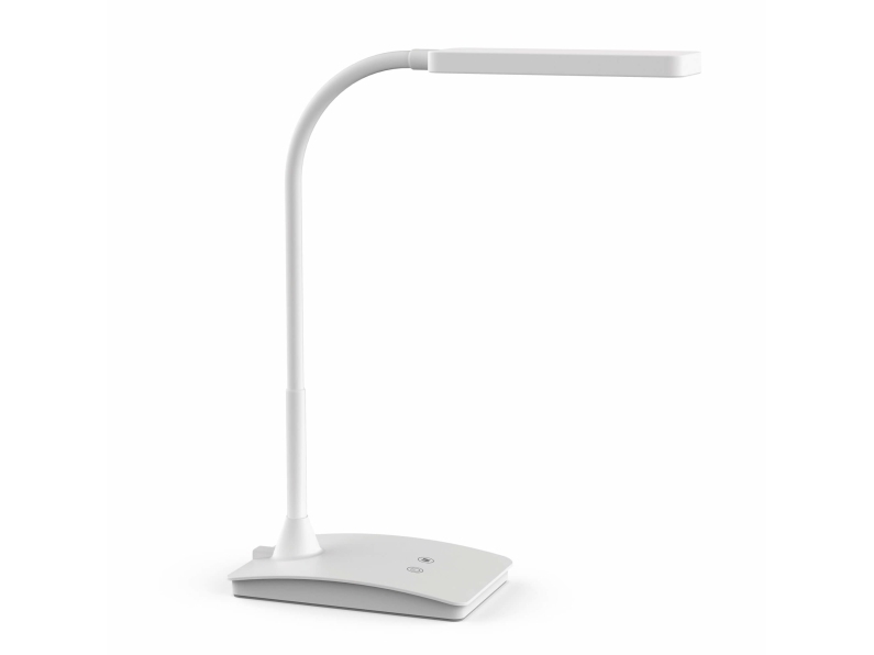 LED-työpöytävalaisin MAULpearly, valkoinen, 38 cm, himmennettävä, CCT