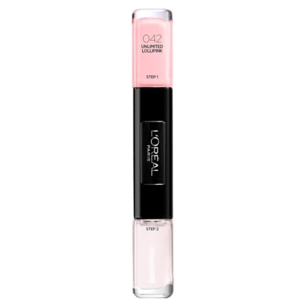 L'Oreal Paris 2 in 1 erehtymätön kynsilakka 042 Unlimited Lollipink 2 x 5 ml