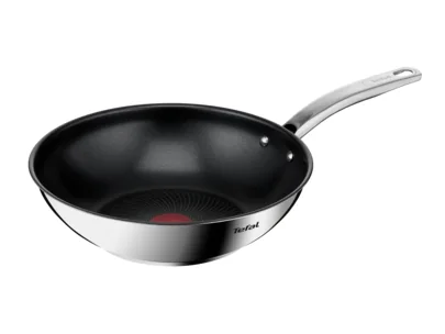 Tefal Intuition B8171944, Pyöreä, Vokki-/öljyvokkipannu, Musta, Ruostumaton teräs, Titaani, Ruostumaton teräs, Lämpöpiste