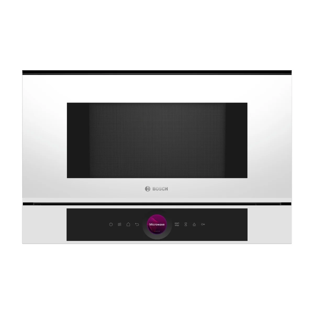 Bosch Serie 8 BFL7221W1, Kiinteä, Solo-mikroaaltouuni, 21 L, 900 W, Sisäänrakennettu näyttö, TFT