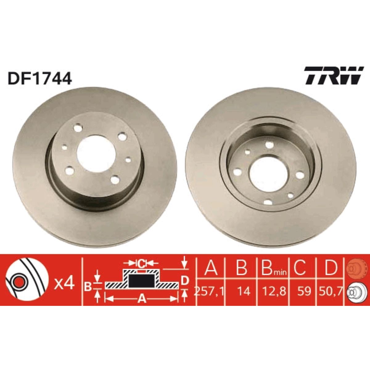 Jarrulevy TRW DF1744