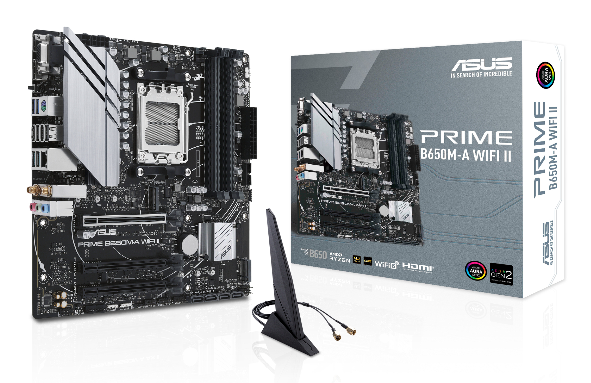 ASUS PRIME B650M-A WIFI II Emolevy - AMD B650 - AMD AM5 - DDR5 RAM - Micro-ATX
