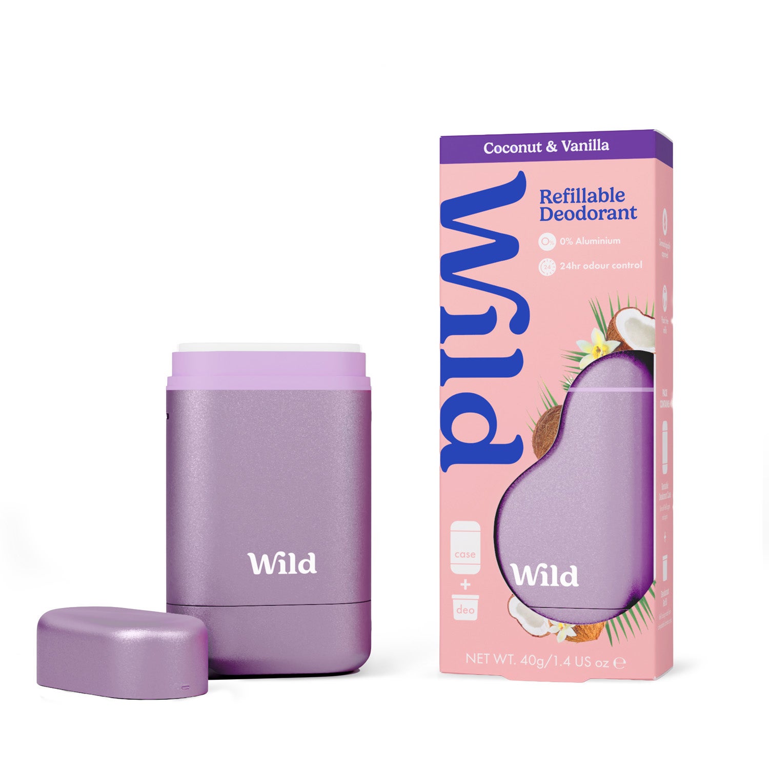 Wild Deo Coconut & Vanilla Purple Case - 40 g