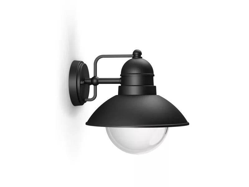 Philips myGarden Hoverfly ulkoseinävalaisin 60W E27 (ei sisällä lamppua), Seinävalaistus ulkotiloihin, Musta, Metalli, IP44, Patio, Puutarha, I