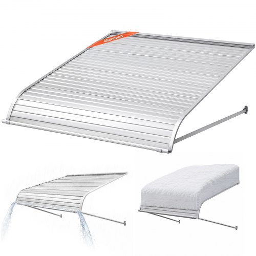 VEVOR Aluminum Awning 48 x 42 in, Durable Window Awning Door Canopy, Lightweight and Stable Aluminum Exterior Awnings Rain Snow Sunlight Protection for Door Entrance Windows Patio Porch