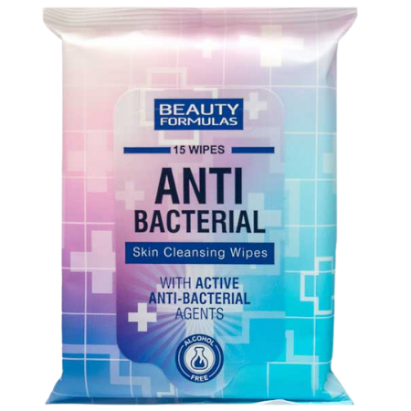 Beauty Formulas Antibakteeriset puhdistuspyyhkeet - 15 kpl