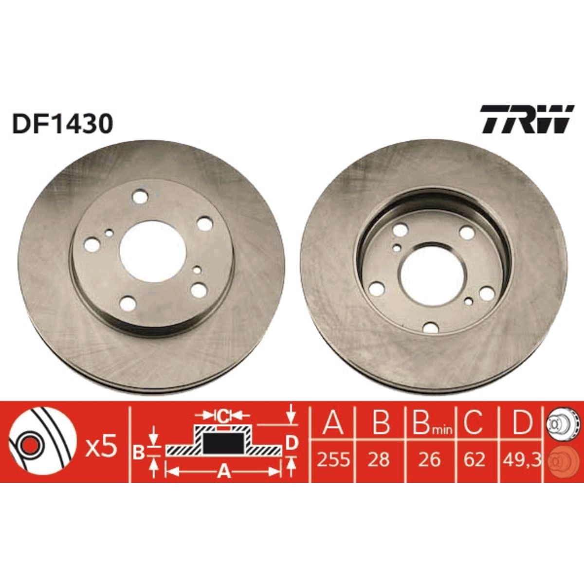 Jarrulevy TRW DF1430