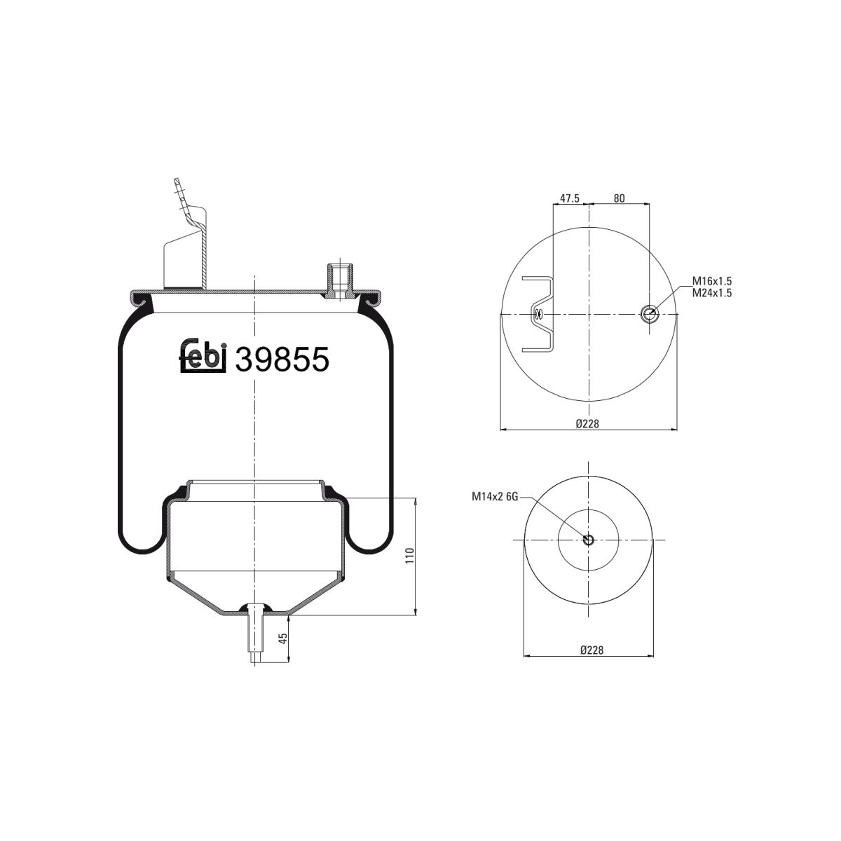 Metallipalje, ilmajousitus FEBI BILSTEIN 39855