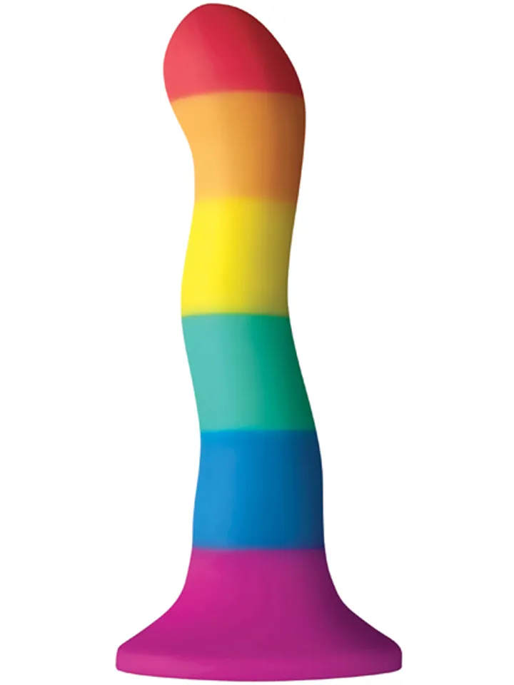 Colours - Pride Wave dildo, muotoiltu, imukupilla, silikoninen, värikäs