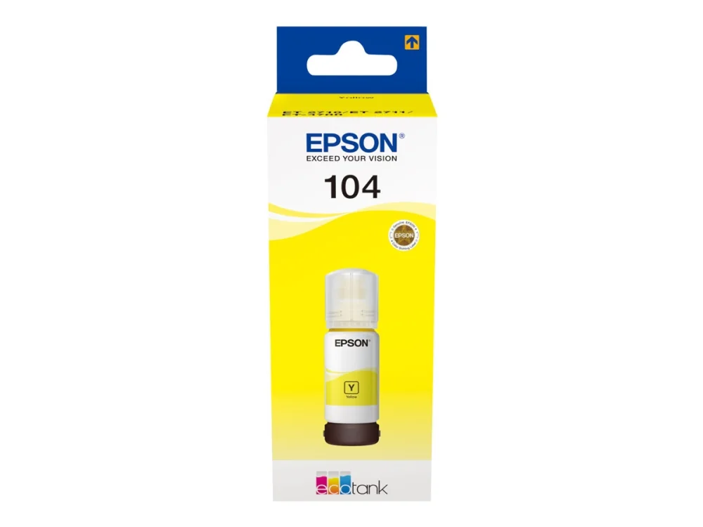 Epson 104 EcoTank-mustepullo, 65 ml, keltainen