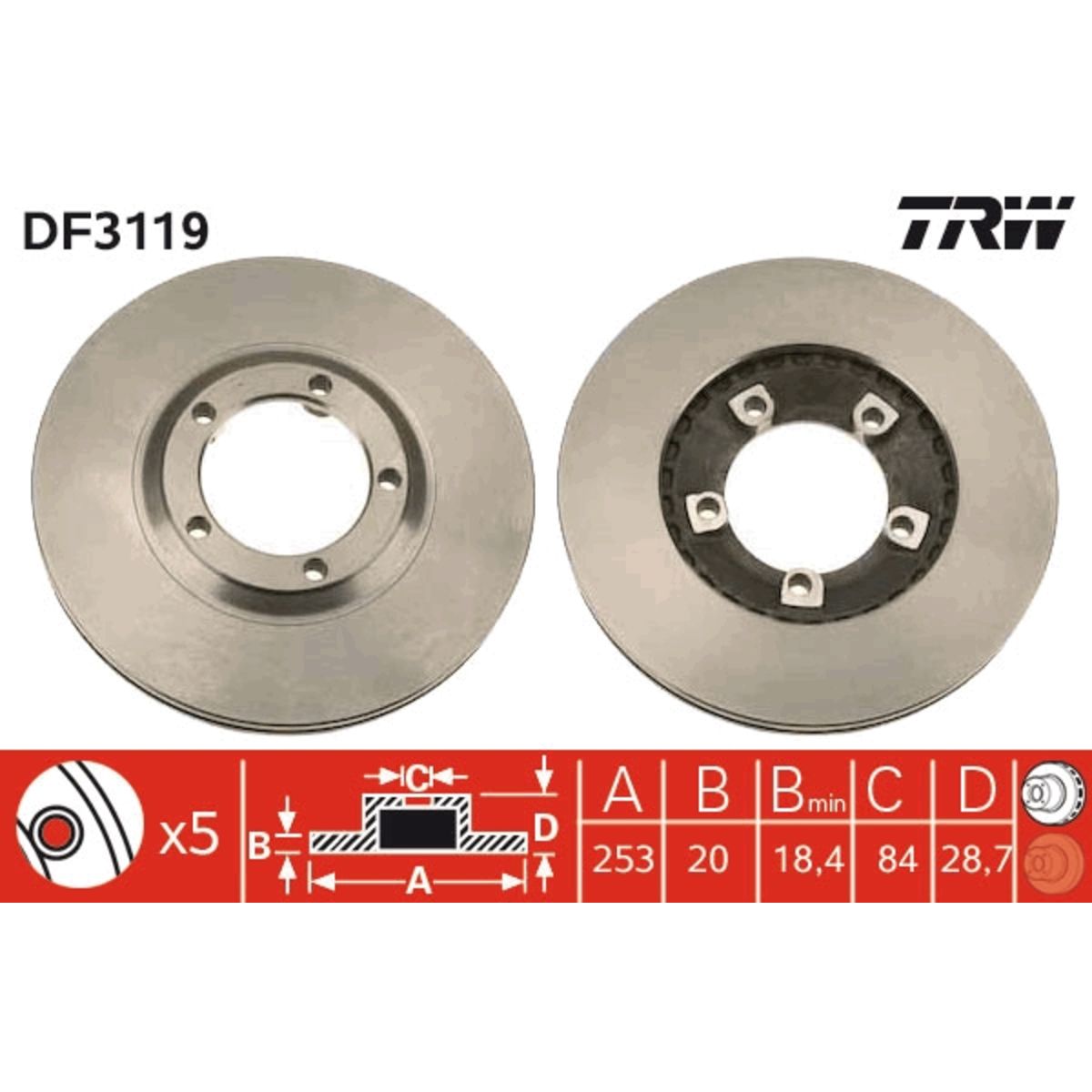 Jarrulevy TRW DF3119
