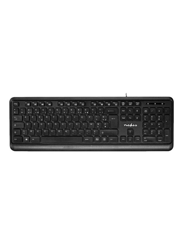 Nedis - keyboard - AZERTY - French - black - Näppäimistö - Ranskalainen - Musta