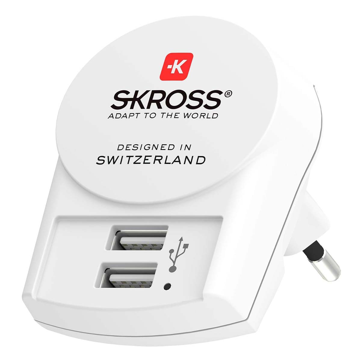 Skross Reseadapter Europa till 2x USB-A
