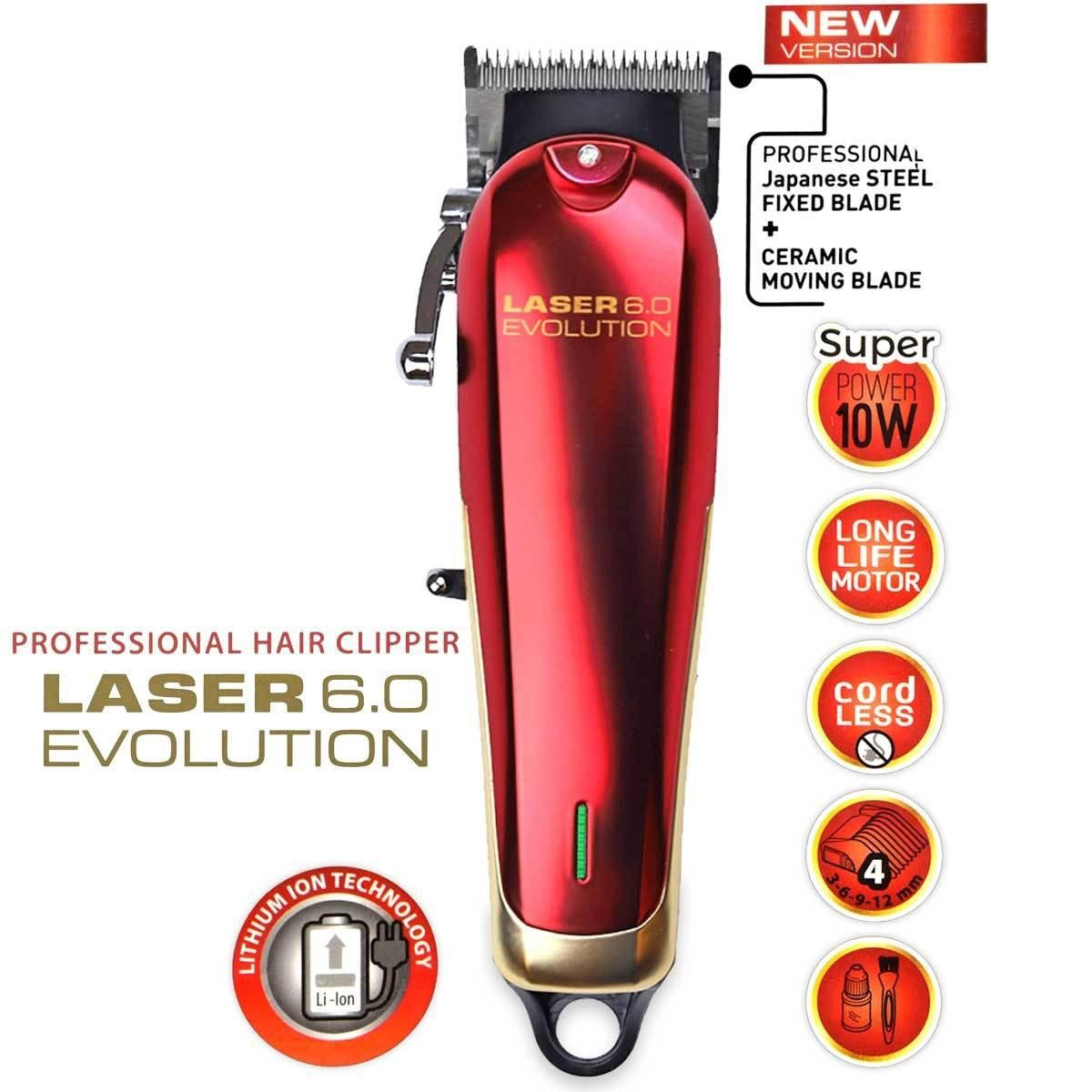 Giubra Hiustenleikkuukone Laser 6.0 Evolution Punaisella Kauluksella