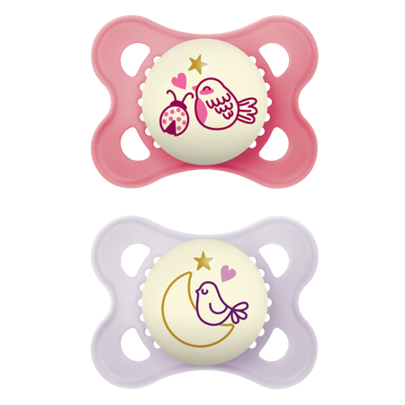 MAM Night Moon, Bird & Ladybug Design 0–6 kk Tutti – 2 kpl